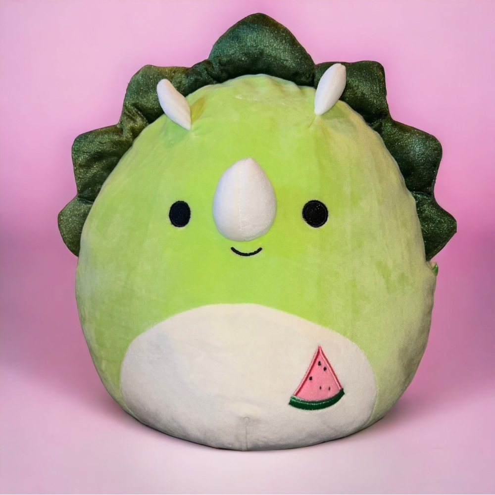 Squishmallow Tristan Triceratops 12” Watermelon Patch  KellyToy Tag Included